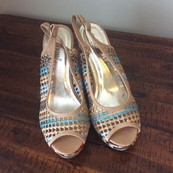 Cherish Shoes Zigzag Knit Jute Wedge Jane Platform Poshmark